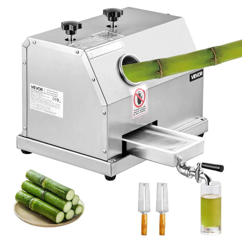 Amocart Commercial Sugar Cane Juicer 110LBS/H High Output Sugarcane Juicer Machine w/3 Stainless Steel Rollers 2.4