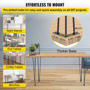Charger l'image dans la visionneuse de galerie, SucceBuy 4Pcs Metal Table Legs 16-40 Inch 3-Rod Hairpin Furniture Legs DIY Home Bench Dining Desk End Coffee Table Feet
