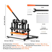Load image into Gallery viewer, SucceBuy Leather Cutting Machine Embossing Plate Manual Die Cutter 0.47 in Pressure Stroke Leather Embossing Machine
