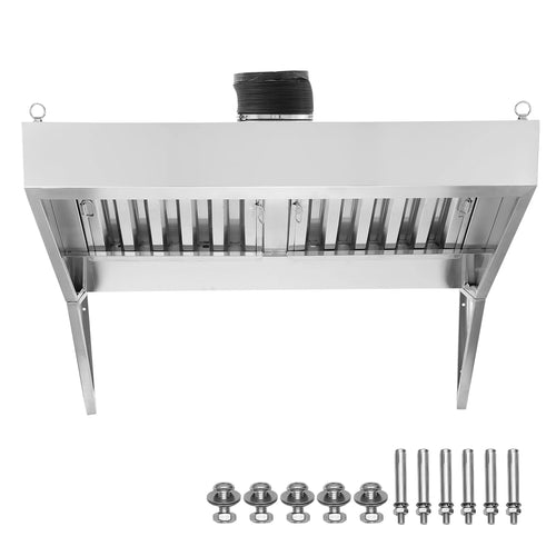 Amocart 4/5/6/7/8/9FT Commercial Exhaust 201 Stainless Steel Concession Hood Under Cabinet Range Hood Kitchen Vent Hood Sliver