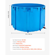 Charger l'image dans la visionneuse de galerie, Amocart Canvas Fish Pond 448.8Gal Above Ground Fish Pond, Foldable PVC Koi Tank with Frame and Drain Valve for Aquaculture Blue
