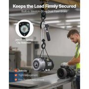 Load image into Gallery viewer, Amocart 0.5T/0.25T Manual Lever Chain Hoist 5/10/20 FT Lift G80 Alloy Steel Chain With Dual Pawl Mechanical Brake for Warehouse

