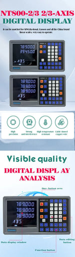 NT800  2/3 Axis Display LCD DRO Digital Readout TTL AC110V/220V For Milling boring machine EDM Linear Scale Encoder 9 Languages