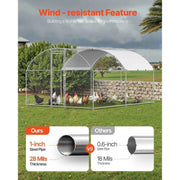 Load image into Gallery viewer, Amocart Metal Chicken Coop 9.8x13.1x6.5ft with Cover Doom Roof Hen House with Security Lock Outdoor Duck Rabbit Cage for Yard
