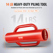 Load image into Gallery viewer, SucceBuy Fence Post Driver with Handle Pole Pounder Heavy Duty Carbon Steel Hand Post Rammer Fencing Hole Digger for Channel - AMOCART
