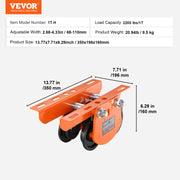 Load image into Gallery viewer, SucceBuy Electric Hoist Manual Trolley 2200 lbs/1T Capacity for PA200 PA250 PA300 PA400 PA500 Push Beam Trolley with Dual Wheels - AMOCART
