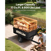 Load image into Gallery viewer, Amocart Garden Utility Trailer 17Cu.Ft&amp;600lbs Capacity ATV UTV Hauling Trailer Tow Behind Steel Dump Cart forLawn Mower Tractor
