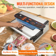 Load image into Gallery viewer, SucceBuy Commercial Vacuum Sealer Machine Multifunction Automatic Food Packaging with Bag Roll Storage Cutter for Home Kitchen
