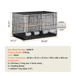 Amocart 30In Flight Bird Cage Stackable Divided Small Animal Cage for Kinds of Birds Pet Travel Birdcage with Handle and Perche