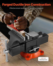 Load image into Gallery viewer, Amocart 5/5.5/8" Bench Vise with 360° Swivel Locking Base Vise with Anvil Jaw Width Multipurpose Vise for Clamping Round Pipe
