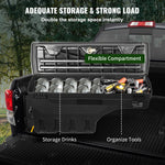 Amocart Truck Bed Storage Box Lockable Lid Waterproof ABS Wheel Well Tool Box 6.6 Gal with Password Padlock Fit for Driver Side