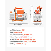 Load image into Gallery viewer, Amocart 3.5CFM 180W 1 Stage or 5CFM 375W / 7CFM 550W 2 Stage HVAC Rotary Vane AC Vacuum Pump, for R134a R22 R410a Systems Use
