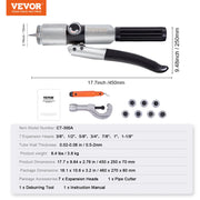 Load image into Gallery viewer, SucceBuy Hydraulic Tube Expander with 7Pipe Expander Heads Deburring Tool Pipe Cutter for Copper Aluminum Brass Soft Steel Pipes
