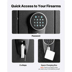 Amocart Gun Safe Cold-Rolled Steel Fireproof Cabinet with Keypad & Key with Magazine and Lighting Adjustable Racks for Rifles