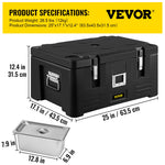 Amocart 30L Insulated Cabinet 3 Pans Food Carrier Food Delivery Container Box Top Loader Outdoor Refrigerating Cabin