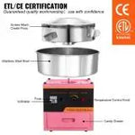SucceBuy Electric Cotton Candy Machine Commercial Floss Maker Stainless Steel Bowl Sugar Scoop and Drawer for Birthday Party