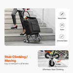 Amocart 36L 110Lbs Grocery Cart Folding Shopping Cart Hand-pulled Trolley Household Portable Storage Stair Climbing Handcart