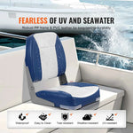 Amocart Boat Seat 18.9" Low Back Boat SeatFolding Boat Chair with Thickened Sponge Padding & Hinge Fold-Down Boat Captain Chair