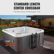 Charger l'image dans la visionneuse de galerie, SucceBuy Hot Tub Cover Lift Spa Cover Lift, Hydraulic Height 33.1" - 41.3" Width 53.1" - 92.5" Adjustable Installed Underneath
