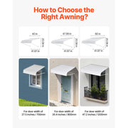 Load image into Gallery viewer, Amocart Aluminum Awning 60 x 42in Durable Window Awning Door Canopy Lightweight Stable Aluminum Awning Exterior Rain Protection
