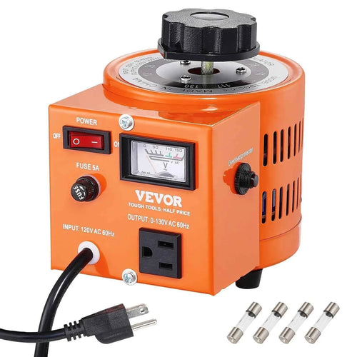 Amocart 500VA-3000VA Auto Variable Voltage Transformer 4 Extra Fuse 110V Input 0-130V Output AC Voltage Regulator Power Supply
