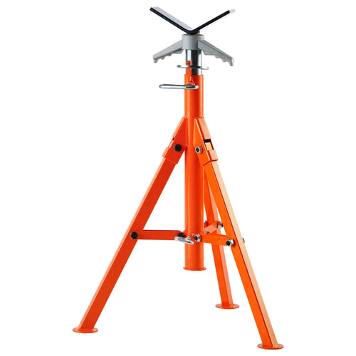 SucceBuy Pipe Stand 2500LBS Heavy Duty Pipe Jack Stands 27.2-52 Height Adjustable V Head Pipe Stand Steel Folding Jack Stand