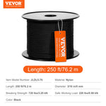 Amocart 3/16 in 250/1000ft Nylon Cord 32-Strand Design Multi-Purpose Rope for Outdoor Adventures Tree Work Emergency Situation