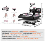 Amocart Heat Press Machine Heat Transfer Machine 30oz Tumbler Press 360° Swing Away Digital T-Shirt Pressing Coating