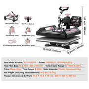 Load image into Gallery viewer, Amocart Heat Press Machine Heat Transfer Machine 30oz Tumbler Press 360° Swing Away Digital T-Shirt Pressing Coating
