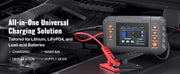 Charger l'image dans la visionneuse de galerie, Amocart Smart Battery Charger 20-Amp Lithium LiFePO4 Lead-Acid (AGM/Gel/SLA) LCD Display Trickle Charger, Boat Motorcycle Use

