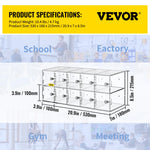 Amocart Cell Phone Storage Locker 10/20 Slots Acrylic Material w/ Door Locks &Keys Wall-Mounted Cabinet Pocket Office Classroom
