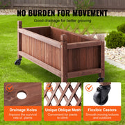Bild in Galerie-Viewer laden, Amocart Wood Planter with Trellis  Outdoor Raised Garden Bed with Drainage Holesfor Vine Climbing Plants Flowers in Garden

