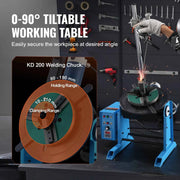 Charger l'image dans la visionneuse de galerie, Positionneur de soudage rotatif SucceBuy 50KG 0-90° Table tournante de positionnement de soudage 0.5-6RPM 120W avec mandrin de tour à 3 mors de 12.4 pouces
