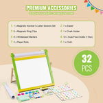 Amocart Children Magnetic Drawing Board 3-in-1 Double-Sided Wooden Kids Art Easel with Painting Accessories for Boys Girls Toys