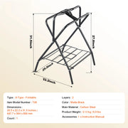 Charger l'image dans la visionneuse de galerie, SucceBuy Folding Saddle Rack 28 x 19 x 37.5 in Freestanding Horse Saddle Stand Steel Saddle Rack for English &amp; Western Saddles
