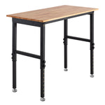 SucceBuy Adjustable Workbench 1500 lbs 48 x 24 Inch Oak Wood Top Workbench Hardwood Worktable for Garage Workshop Home Office