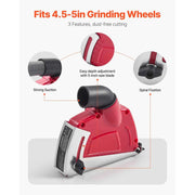 Load image into Gallery viewer, SucceBuy Cutting Dust Shroud for Angle Grinders 4-5 in Angle Grinder Dust Shroud with 6 Clamping Washers for Concrete Wall Stone
