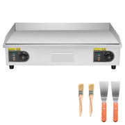Load image into Gallery viewer, SucceBuy Commercial Electric Griddle 122-570°F Adjustable Stainless Steel Countertop Full Flat with Spatulas Brushes for Steak - AMOCART
