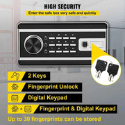 Load image into Gallery viewer, Amocart Fingerprint Locks Safe Deposit Box 0.8/1.7/2.1 Cubic Feet Digital Electronic Secret Hidden Piggy Bank for Store Money
