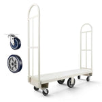 Amocart 2000LBS U-Boat Platform Truck Dolly Steel Utility Cart with Detachable Handles Industrial Hand Push Truck for Warehouse