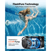 Load image into Gallery viewer, Amocart 12/14/16in FlashPure Sand Filter Pump with Timer for Above Ground Pool 0.5/0.75/1 HP 3000/3500/4400 GPH Media Installed
