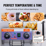 Amocart  Electric Deep Fryer w/Dual Removable Tanks 12L 5000W Commercial Countertop  Fryer for Chicken French Fries