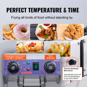 Bild in Galerie-Viewer laden, Amocart  Electric Deep Fryer w/Dual Removable Tanks 12L 5000W Commercial Countertop  Fryer for Chicken French Fries
