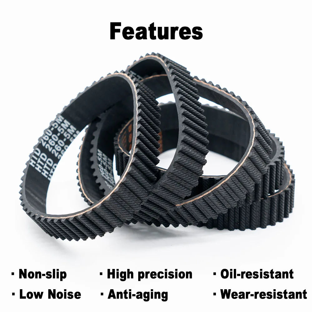 Fast Delivery HTD 5M Timing Belt 250 255 260 265 270 275 280 285 290 295 300 305 310 315 320 325 for Engraving Machine Conveyor