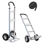 Amocart 500LBS Hand Truck Dolly with Non-Slip Wheels & Tie-down Strap Aluminum Alloy Portable Trolley for Moving Home Warehouse