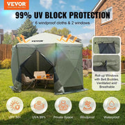 Load image into Gallery viewer, Amocart Pop Up Gazebo Tent, Pop-Up Screen Tent 6 Sided Canopy Sun Shelter with 6 Removable Privacy Wind Cloths &amp; Mesh Windows

