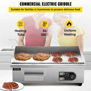 Load image into Gallery viewer, SucceBuy 14"-22" Electric Countertop Griddle Teppanyaki Grill 1600W/3200W Stainless Steel Flat Top Grills for Pancake Chicken
