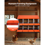 SucceBuy Chicken Nesting Boxes Metal Egg Laying Boxes with Protective Collection Lids Roll Out Nesting Box Easy Assemble for Hen