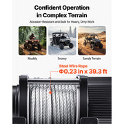 Bild in Galerie-Viewer laden, Amocart 4500LBS Electric Winch 12V ATV/UTV Winch with 39ft Steel Wire Rope Wireless &amp; Wired Remote Control for Towing Off-Road
