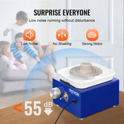 Load image into Gallery viewer, SucceBuy 2.6in/3.9in Mini Pottery Wheel 2 Turntables Ceramic Wheel Forming Machine Adjustable 0-300RPM Speed Detachable Basin - AMOCART
